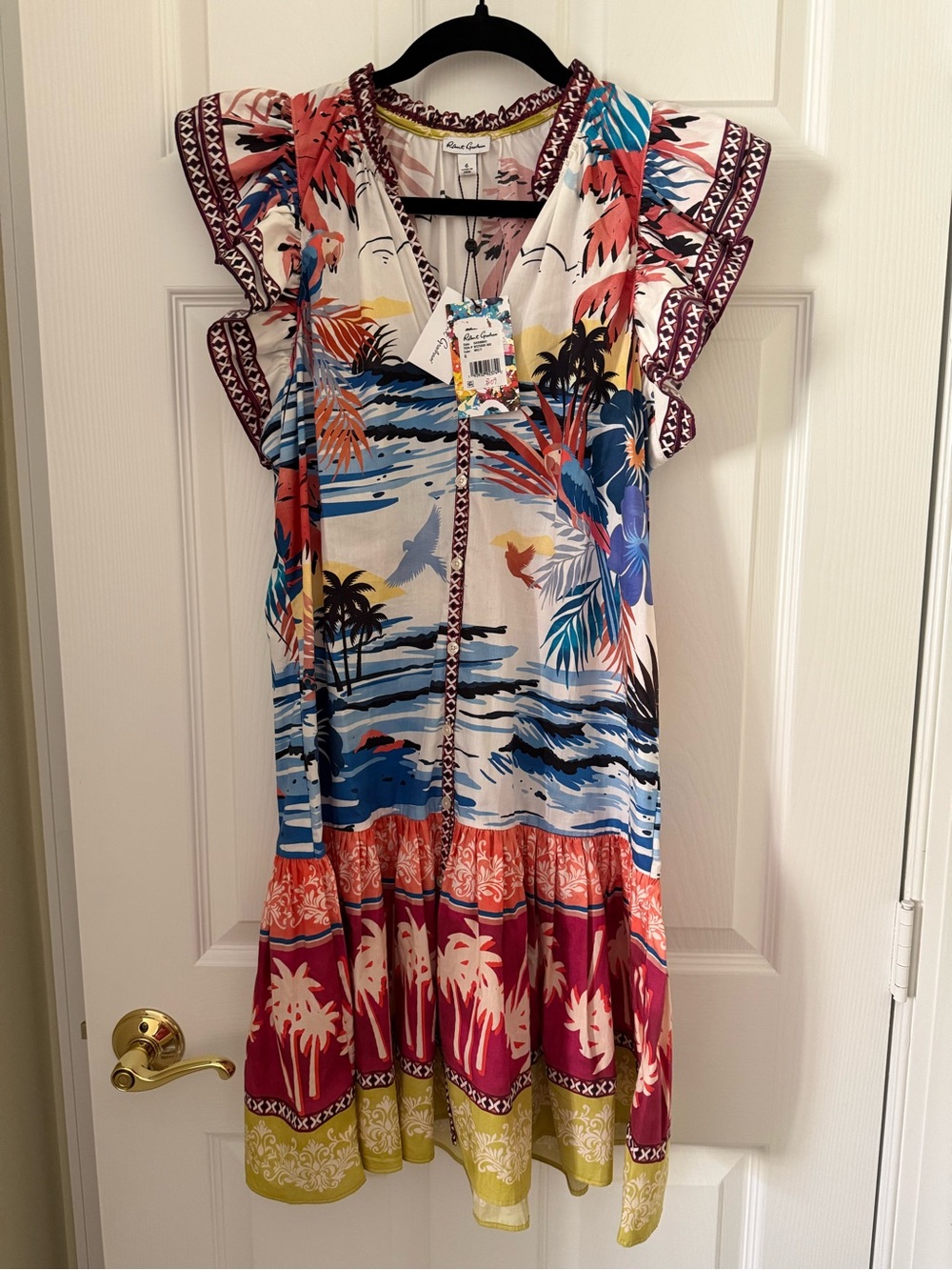 Robert Graham Savannah Tiered Minidress NWT Size 6